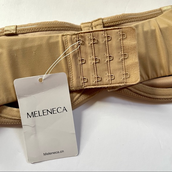 MELENECA Women's Strapless Bra Minimizer Unlined Bandeau with Underwire - Picture 5 of 12